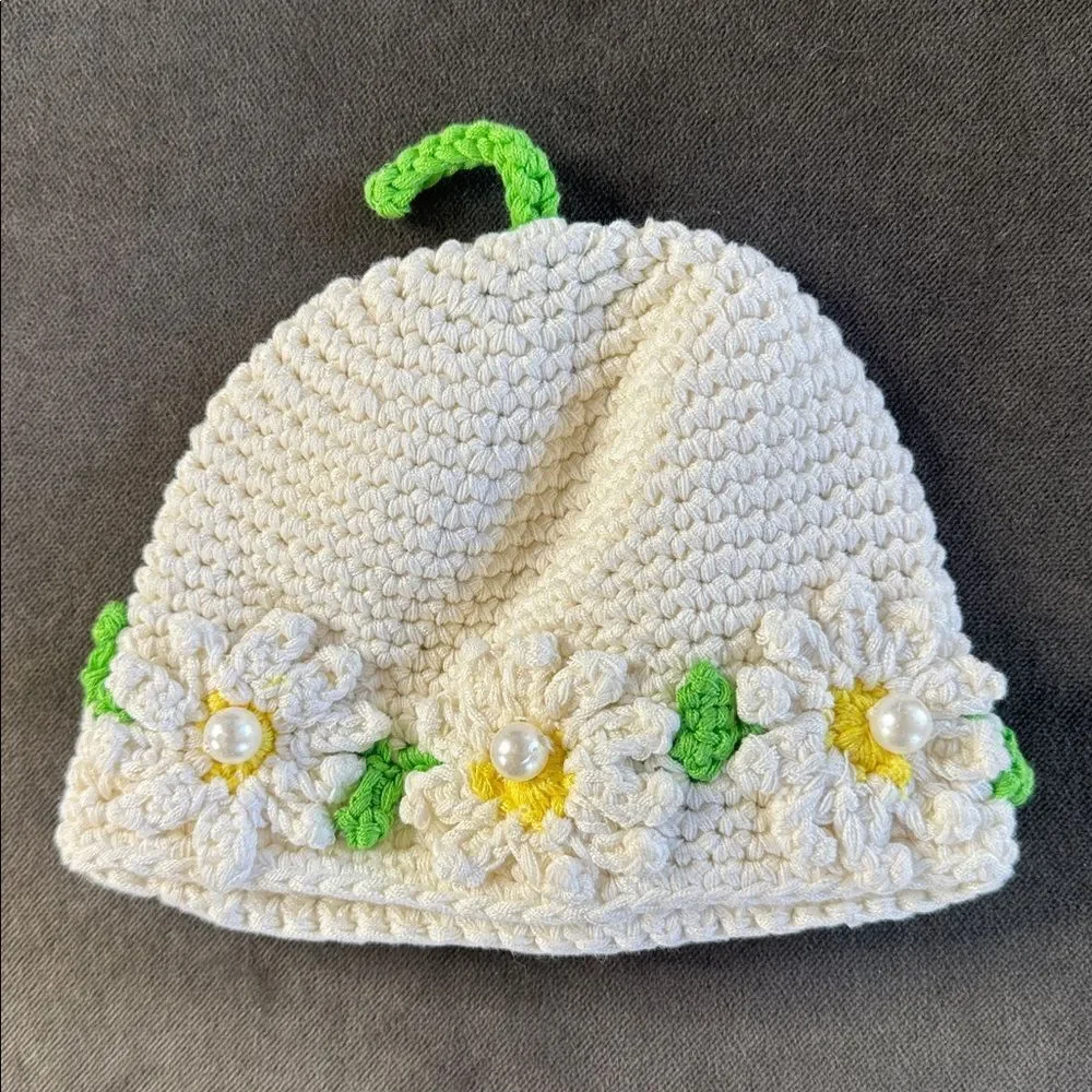 Bebe Chapeau Dixie Pearl Infant Beanie Hat 100% Cotton 0-6 months NEW
